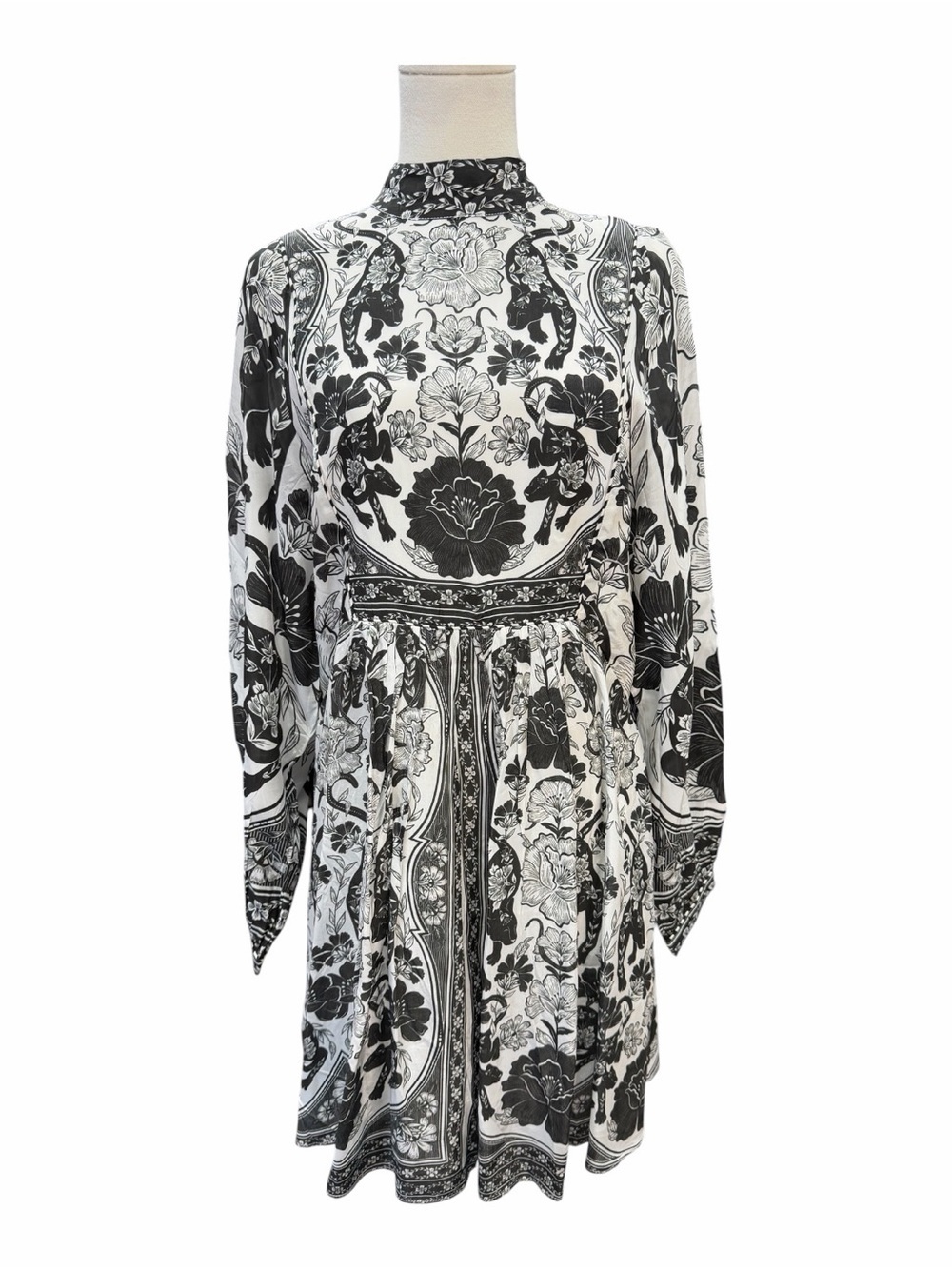 F3 Farm Rio Flower Leopards Long Sleeve Dress